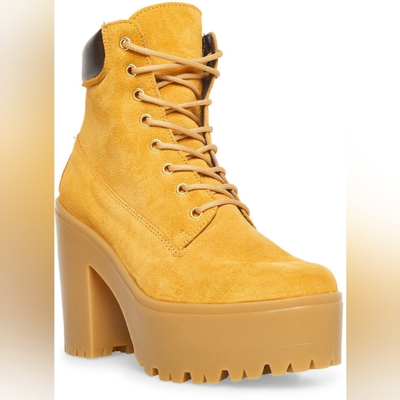 🆕 STEVE MADDEN 🥾 "TINDRA SUEDE LEATHER PLATFORM ANKLE BOOTS - Picture 1 of 6